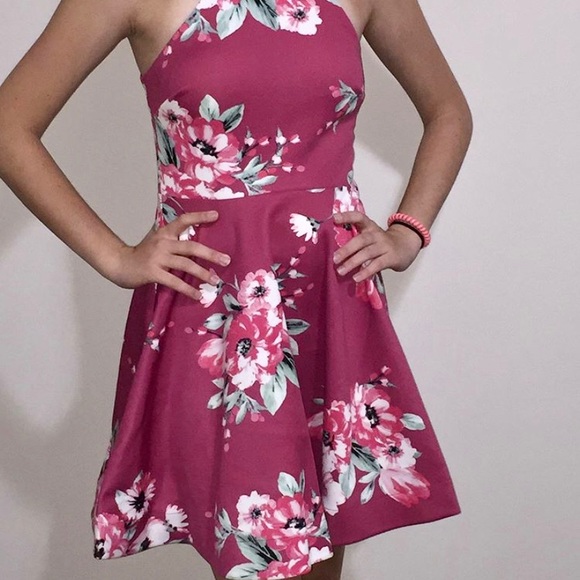 Sequin Hearts Dresses & Skirts - pink floral formal dress